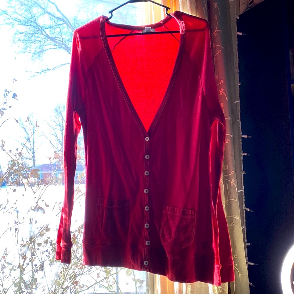 Red old navy cardigan